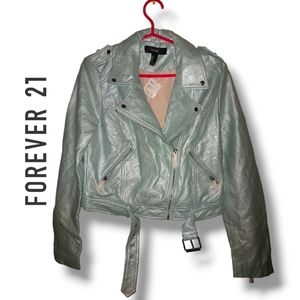 NWT Forever 21 Seafoam Shiny Jacket